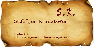 Stájer Krisztofer névjegykártya